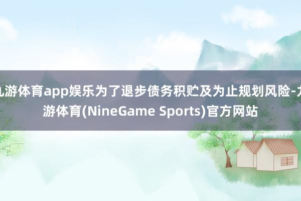 九游体育app娱乐为了退步债务积贮及为止规划风险-九游体育(NineGame Sports)官方网站